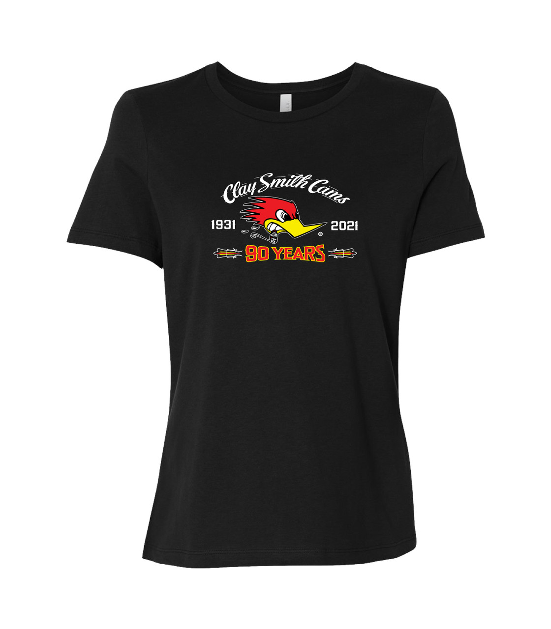 Ladies 90 years of American Horsepower Black T-Shirt
