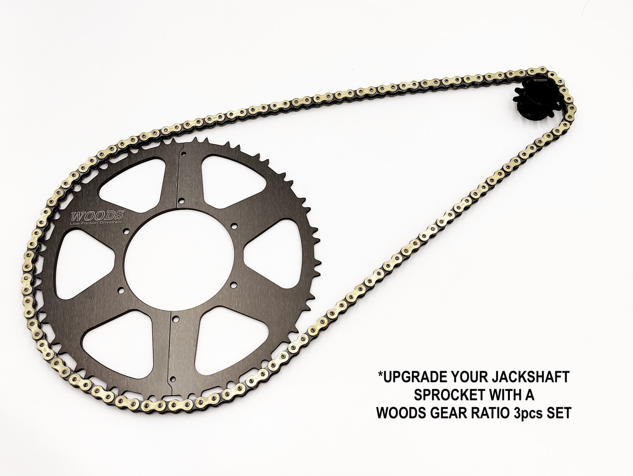 "WOODS TOOL STEEL" CENTER PULL JACKSHAFT SPROCKET (415 CHAIN)