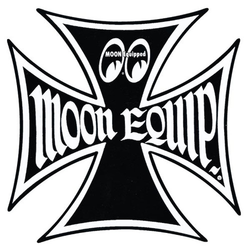 Moon Maltese Cross Sticker - 3 1/4"