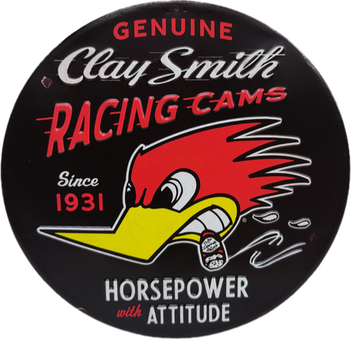 Clay  Smith  12" Round Embossed Black Sign
