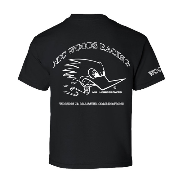 Nic Woods Racing Black & White Logo T-Shirt - Mr. Horsepower