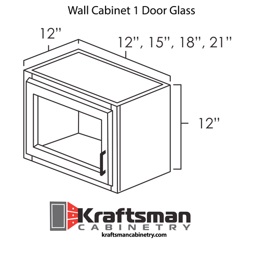 Wall Cabinet 1 Door Glass Summit White Shaker Kraftsman Cabinetry