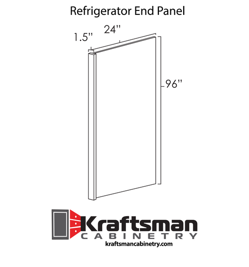 Refrigerator End Panel Summit Platinum Shaker Kraftsman Cabinetry