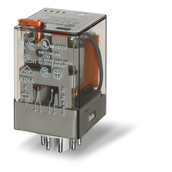 DPDT 10A  Plug-in Relay c/w PtTB & LED 24vac