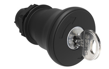 MUSHROOM PLASTIC LATCH, TURN KEY TO RELEASE 40mm BLACK