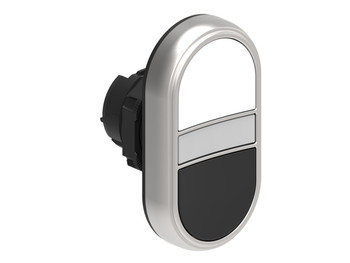 ILLUM. DBLE P.B. FLUSH PLASTIC MOMENT. WHITE/BLACK