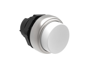 LATCHING P.B. EXT. PLASTIC PUSH TO RELEASE WHITE
