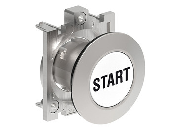 P.B. FLAT FLUSH METAL MOMENT. W/'START' WHITE