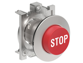 P.B. FLAT EXTENDED METAL MOMENT. W/'STOP' RED
