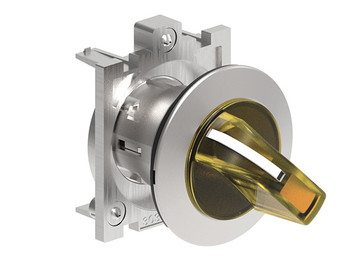 ILLUM. SEL. FLAT METAL 3 POS. YELLOW