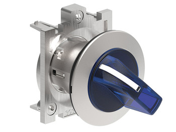 ILLUM. SEL. FLAT METAL 3 POS. BLUE