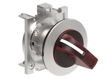 ILLUM. SEL. FLAT METAL 3 POS. SPR. RET. RIGHT TO CTRE RED