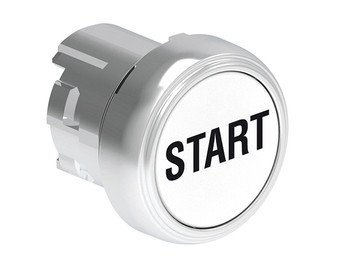 P.B. FLUSH METAL MOMENTARY W/'START' WHITE