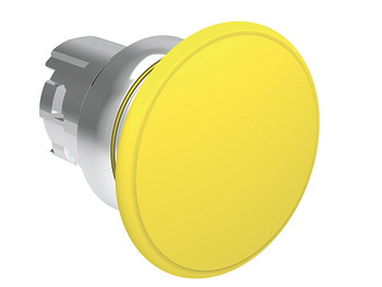 MUSHROOM BUTTON METAL MOMENTARY 40mm YELLOW