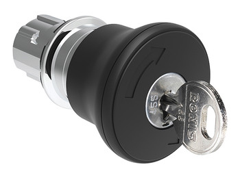 MUSHROOM BUTTON METAL 40mm KEY 421E BLACK