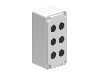 METAL CONTROL STATION 2X3 HOLES GREY