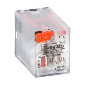 INDUS. RELAY W/LED & MECH. ACT. 120VAC 4 C/O 5A