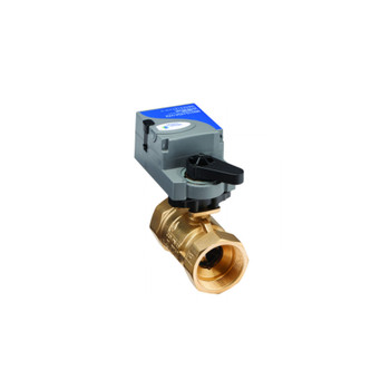 Johnson Controls Valves VG1241AD+9A4GGA Two-Way, Plated Brass Trim, NPT End Connections Ball Valves with Non-Spring Return Electric Actuators