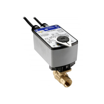 Johnson Controls Valves VG1241AN+923BUA Two-Way, Plated Brass Trim, NPT End Connections Ball Valves with Spring-Return Electric Actuators without Switches