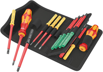 2 VDE-insulated Kraftform 817 VDE blade-holding screwdrivers with anti-roll protection