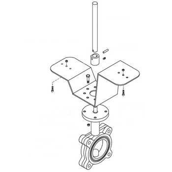 Retrofit valve linkageFor Nibco Butterfly Valves with Belimo Rotary Actuators