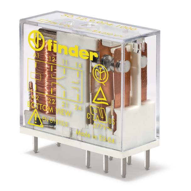 DPDT 24 Vdc Safety Relay force guided AgNi+Au