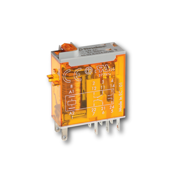 DPDT 8A Relay c/w LTB, LED and MI 24vac gold contacts