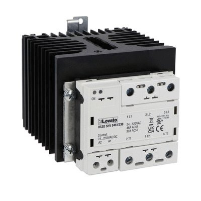 SSR C/W HEATSINK 3PH (3 CONTROLLED) 48A LINE 24-520VAC CONTROL 24-255VAC/DC