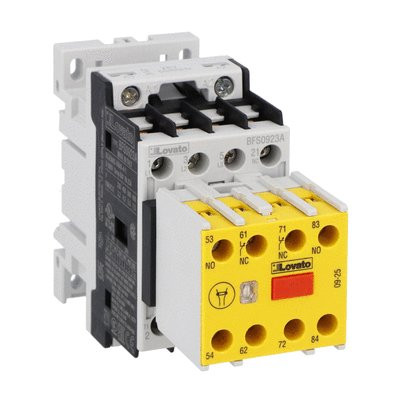 3P SAFETY CONTACTOR 25A AUX CONTACTS 2NO+3NC 230V AC COIL