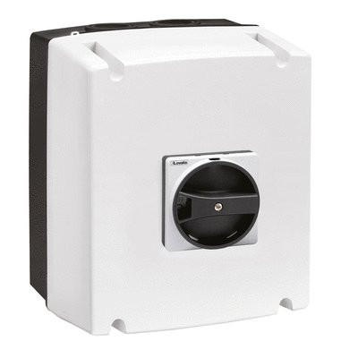 ENCLOSED DISC. 32A W/ROTATING BLACK HANDLE FOR PHOTOVOLTAIC APPS