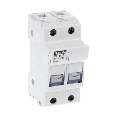 FUSE HOLDER DC 10X38 FOR PHOTOVOLTAIC APPS 2P 1000VDC 32A