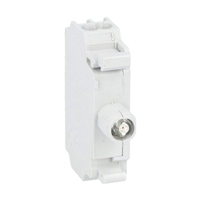 LED BLOCK STEADY LIGHT 185-265VAC RED PROT. SPRING LOADED TERM.