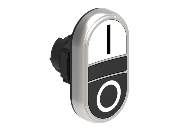 DBLE P.B. FLUSH PLASTIC MOMENT. W/'I-O' WHITE/BLACK