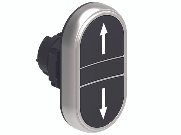 DBLE P.B. FLUSH PLASTIC MOMENT. W/'UP ARROW/DOWN ARROW' BLACK