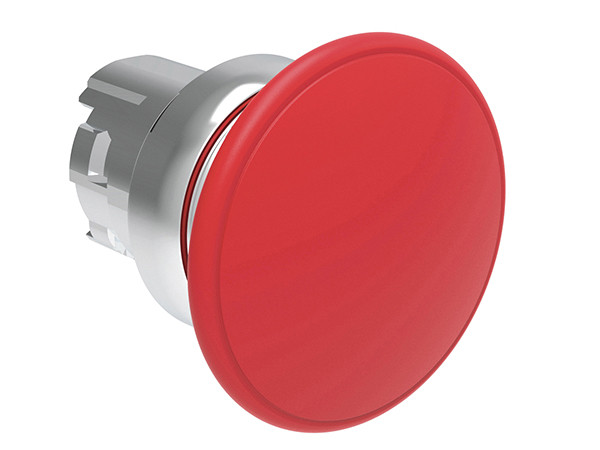 MUSHROOM BUTTON METAL MOMENTARY 40mm RED