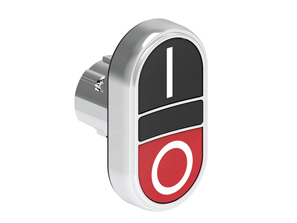 DBLE P.B. FLUSH METAL MOMENTARY W/'I-O' BLACK/RED