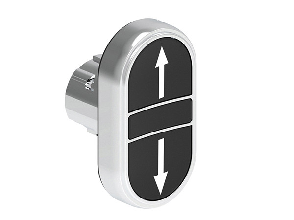 DBLE P.B. FLUSH METAL MOMENTARY W/ARROW UP-DOWN BLACK/BLACK