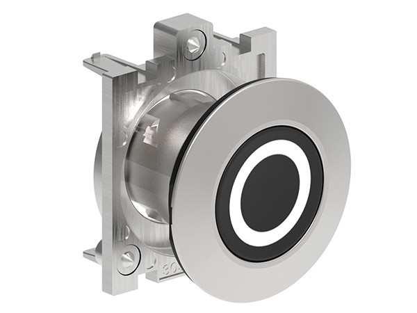 P.B. FLAT FLUSH METAL MOMENT. W/'O' BLACK