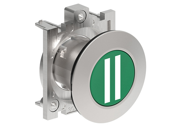 P.B. FLAT FLUSH METAL MOMENT. W/'II' GREEN