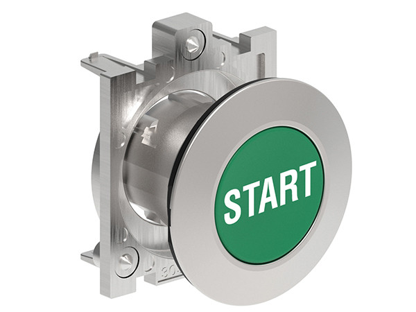 P.B. FLAT FLUSH METAL MOMENT. W/'START' GREEN