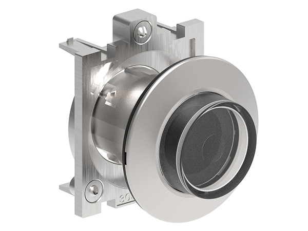 ILLUM. P.B. FLAT EXT. METAL MOMENTARY TRANSPARENT