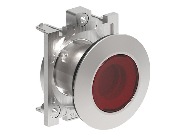 PILOT LIGHT HEAD FLAT METAL RED