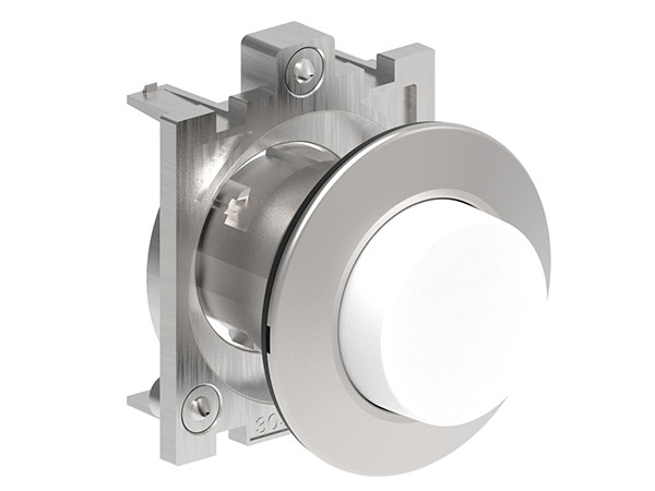 LATCHING P.B. FLAT EXTENDED METAL PUSH TO RELEASE WHITE