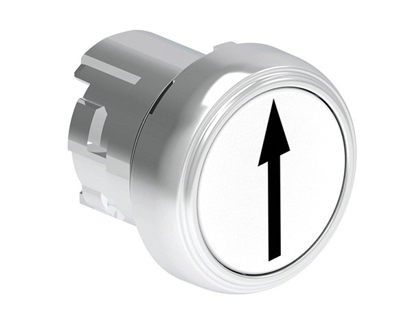 P.B. FLUSH METAL MOMENTARY W/ARROW UP/DOWN WHITE