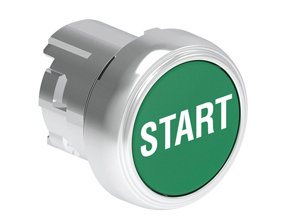 P.B. FLUSH METAL MOMENTARY W/'START' GREEN