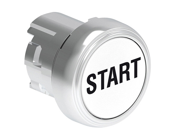 P.B. FLUSH METAL MOMENTARY W/'START' WHITE