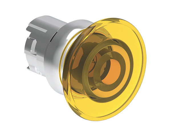 ILLUM. MUSHROOM BUTTON METAL MOMENT. YELLOW