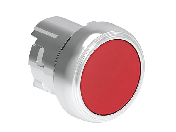 P.B. LATCH. FLUSH METAL PUSH-PUSH RED