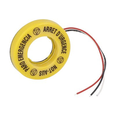 60mm ILLUMINATED DISK 120V 'ARRET D'URGENCE / NOT-AUS / PARO EMERGENCIA'