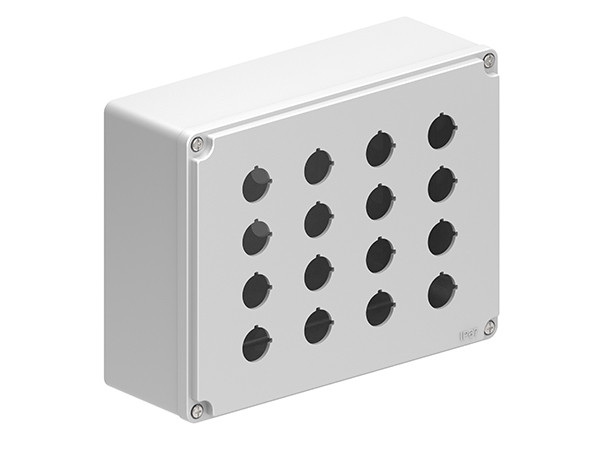 METAL CONTROL STATION 4X4 HOLES GREY